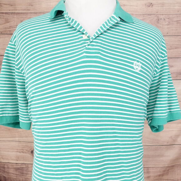 CHAPS SHORT SLEEVE GREEN STRIPED POLO SHIRT MENS SIZE XL - Picture 1 of 6